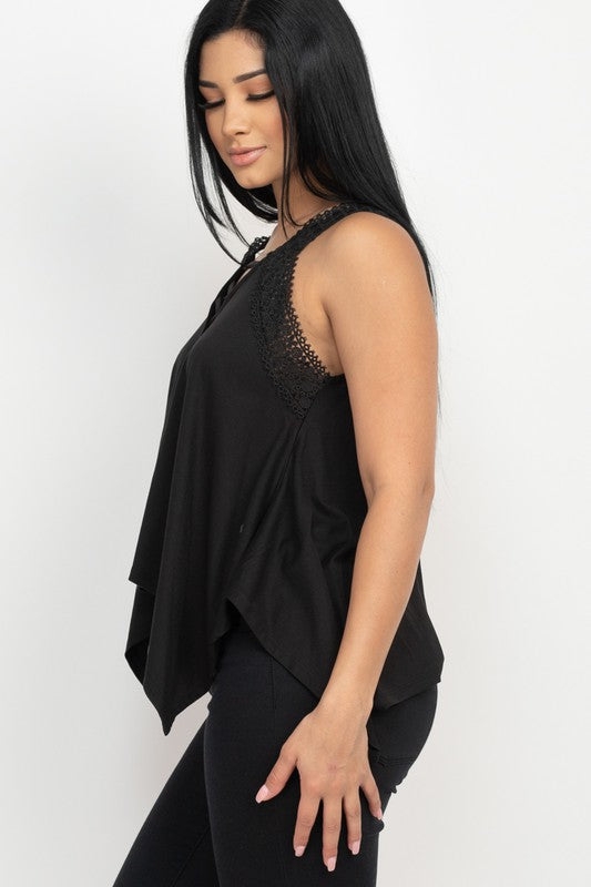 Criss-cross V neck top