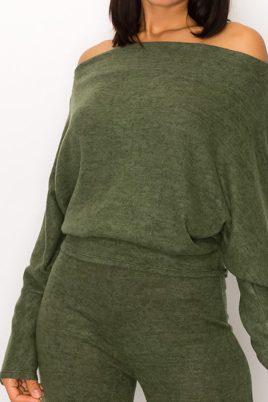 Off The Shoulder Pants Set
