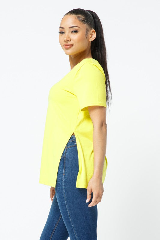 Side Slits V Neck Tunic Top