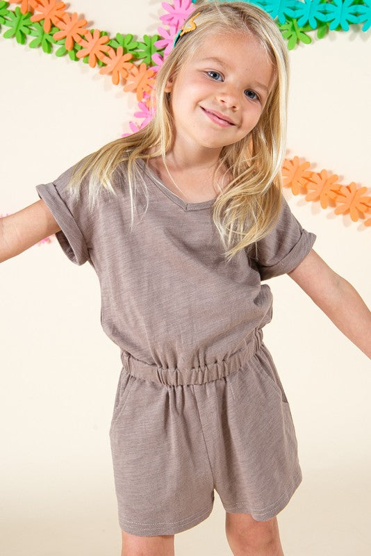 Little Girl Romper-Mocha