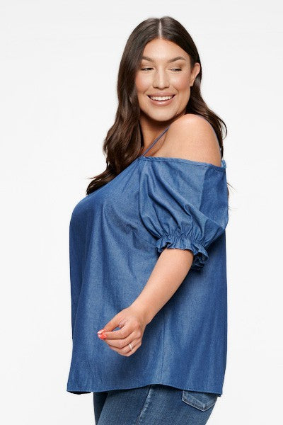 Denim Off the Shoulder Top