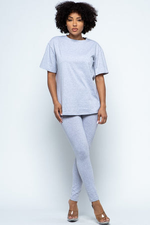 Solid Color Legging Set Heather Gray