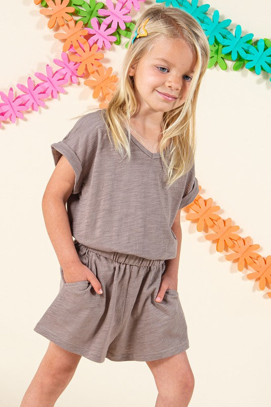 Little Girl Romper-Mocha