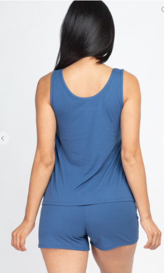 Tank top and shorts set-Royal Blue