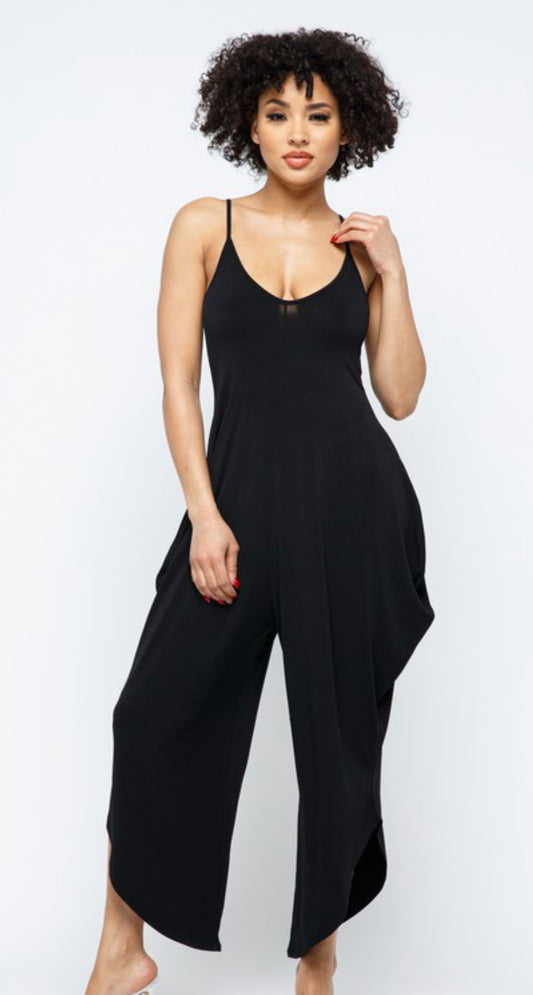 Comfy Harem Jumpsuit-Black